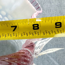 Load image into Gallery viewer, Vintage Fenton Clear Opalescent Hobnail Pink Crested Glass Basket