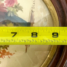 Load image into Gallery viewer, Vintage Oval-Framed M. Black Floral Lithograph Print