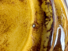 Load image into Gallery viewer, Vintage Unmarked Mustard Yellow, Green & Brown Hand-Turned Pottery Bowl