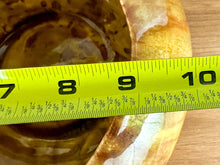 Load image into Gallery viewer, Vintage Unmarked Mustard Yellow, Green & Brown Hand-Turned Pottery Bowl