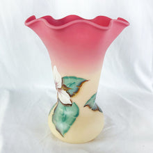 Load image into Gallery viewer, Vintage Fenton Burmese Handpainted Trillium Large Vase