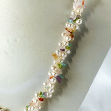 Load image into Gallery viewer, Vintage Twisted Double Strand Freshwater Pearl & Semi-Precious Stone Necklace