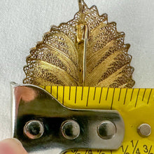 Load image into Gallery viewer, Vintage Gabriel Star Toned Sterling Silver Filigree Leaf Brooch