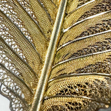 Load image into Gallery viewer, Vintage Gabriel Star Toned Sterling Silver Filigree Leaf Brooch