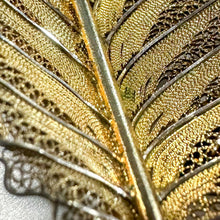 Load image into Gallery viewer, Vintage Gabriel Star Toned Sterling Silver Filigree Leaf Brooch