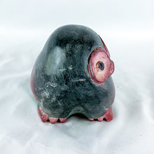 Load image into Gallery viewer, Vintage Wooden Purple Pink and Green Owl Figurine