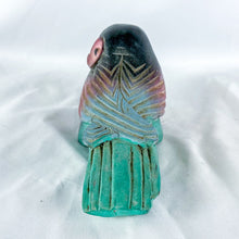 Load image into Gallery viewer, Vintage Wooden Purple Pink and Green Owl Figurine
