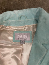 Load image into Gallery viewer, Jacket, Teal Suede Leather, size Large, Rhinestone Buttons, Wilson Leather Maxima