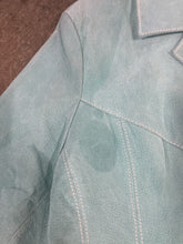 Load image into Gallery viewer, Jacket, Teal Suede Leather, size Large, Rhinestone Buttons, Wilson Leather Maxima