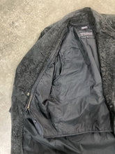 Load image into Gallery viewer, Coat, Black Leather, Embroidery, Size Petite Large, Wilson Collection