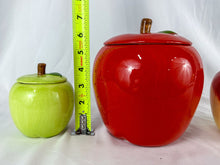 Load image into Gallery viewer, Vintage 3-Piece Ceramic Apple Canister Set
