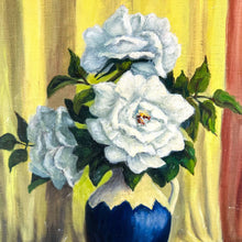 Load image into Gallery viewer, Framed Original Oil on Canvas Board Magnolia Flower with Book Still-Life Painting