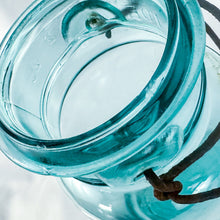 Load image into Gallery viewer, Vintage to Antique Blue-tinted Ball Jar with Clear Lid