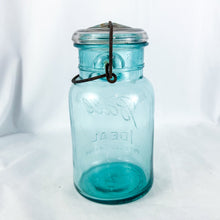 Load image into Gallery viewer, Vintage to Antique Blue-tinted Ball Jar with Clear Lid