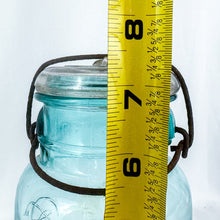Load image into Gallery viewer, Vintage to Antique Blue-tinted Ball Jar with Clear Lid