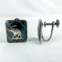 Load image into Gallery viewer, Vintage Sterling Silver Siam Elephant Screw-Back Earrings