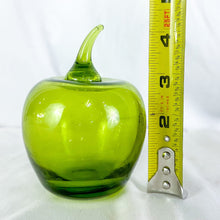 Load image into Gallery viewer, Vintage Viking Glass Hollow Green Apple Paperweight