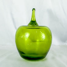Load image into Gallery viewer, Vintage Viking Glass Hollow Green Apple Paperweight