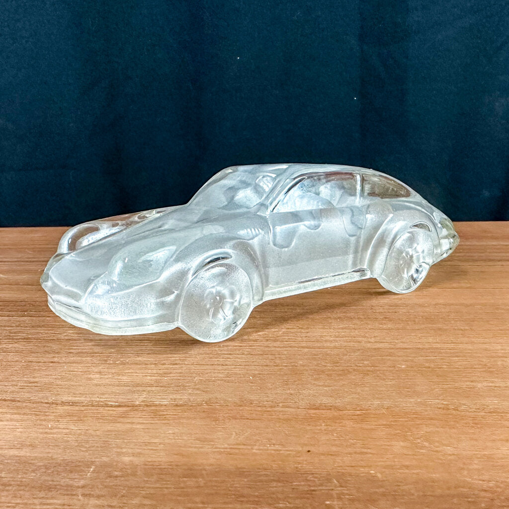 Vintage 24% Lead Crystal Porsche 911 Model Paperweight by Hofbauer