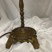 Load image into Gallery viewer, Lamp, Bronze table, Etched Bowl Globe