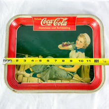 Load image into Gallery viewer, Authentic 1940 Coca-Cola Girl Metal Serving Tray