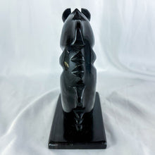 Load image into Gallery viewer, Vintage Carved Black Stone Horse Bust