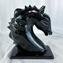 Load image into Gallery viewer, Vintage Carved Black Stone Horse Bust