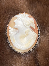 Load image into Gallery viewer, Brooch, Abalone Shell Cameo in Sterling Silver