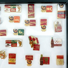 Load image into Gallery viewer, 1988 Framed Coca-Cola Seoul Korea Olympics Pin Display