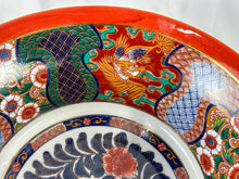 Load image into Gallery viewer, Vintage Saji Japan China Floral Dragon Design 9 Inch Bowl