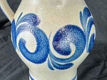 Load image into Gallery viewer, Vintage German Kleirabe Keramik Hand-Painted Blue Salt Glaze Stoneware Pitcher