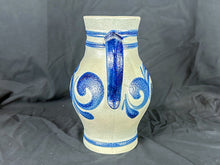 Load image into Gallery viewer, Vintage German Kleirabe Keramik Hand-Painted Blue Salt Glaze Stoneware Pitcher