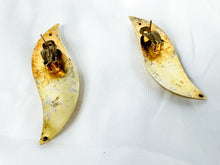 Load image into Gallery viewer, Vintage Large Sterling Silver Gold-Tone Abstract Earrings