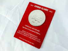 Load image into Gallery viewer, 1972 Cayman Islands Specimen Uncirculated Edition Sterling Silver Queen Elizabeth II and Prince Philip 25th Wedding Anniversary Coin