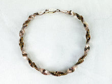 Load image into Gallery viewer, Vintage 7" Sterling Silver Bi-Tone Twist & Box Double Chain Bracelet