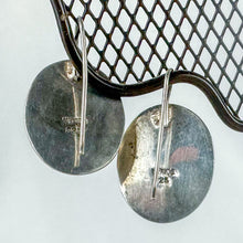 Load image into Gallery viewer, Vintage Sterling Silver Orange & Black Spot Enamel Earrings