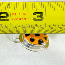 Load image into Gallery viewer, Vintage Sterling Silver Orange & Black Spot Enamel Earrings