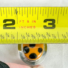 Load image into Gallery viewer, Vintage Sterling Silver Orange & Black Spot Enamel Earrings
