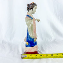Load image into Gallery viewer, Vintage Ceramic Chinese Lady Figurine with Basket of Flowers
