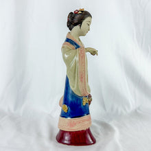 Load image into Gallery viewer, Vintage Ceramic Chinese Lady Figurine with Basket of Flowers