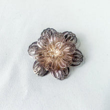Load image into Gallery viewer, Vintage Sterling Silver Filigree Rose Plated Brooch