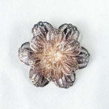 Load image into Gallery viewer, Vintage Sterling Silver Filigree Rose Plated Brooch