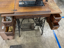 Load image into Gallery viewer, 1927 Singer Sewing Machine & Modified Electric Pedal Desk, Sewing Machine Untested