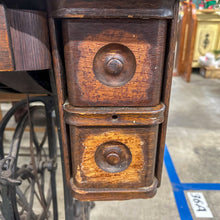 Load image into Gallery viewer, 1927 Singer Sewing Machine & Modified Electric Pedal Desk, Sewing Machine Untested