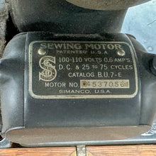 Load image into Gallery viewer, 1927 Singer Sewing Machine & Modified Electric Pedal Desk, Sewing Machine Untested