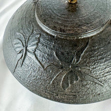 Load image into Gallery viewer, Vintage Chinese Cast Iron Butterfly Motif Teapot