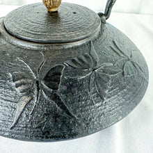 Load image into Gallery viewer, Vintage Chinese Cast Iron Butterfly Motif Teapot