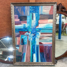 Load image into Gallery viewer, Vintage Framed Signed &amp; Dated Oil-On-Canvas &quot;Cross &amp; Dove&quot; Painting
