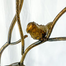 Load image into Gallery viewer, Vintage Hand-Crafted Metal Tree & Bird Foldable Votive Holder