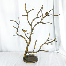 Load image into Gallery viewer, Vintage Hand-Crafted Metal Tree & Bird Foldable Votive Holder